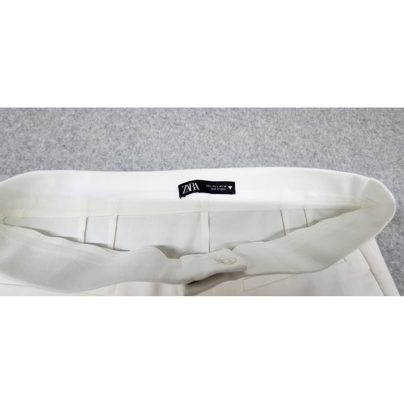 Zara Pants - ZARA Women's High Waisted Wide Leg White Pants Slacks Size Large